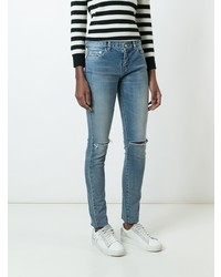 Saint Laurent Distressed Skinny Fit Jeans