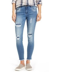 KUT from the Kloth Frayed Hem Repaired Skinny Jeans