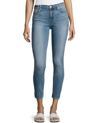 7 For All Mankind Gwenevere Cropped Skinny Jeans Light Blue