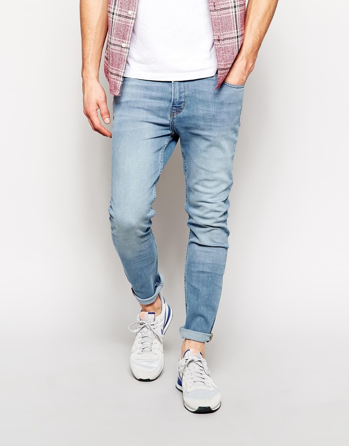 light blue denim skinny jeans