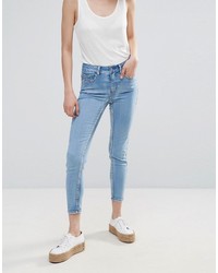 Pieces Jute Mid Rise Cropped Skinny Jeans