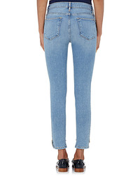 Frame Le High Skinny Raw Stagger Zip Jeans
