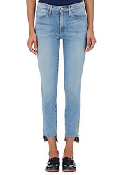 Frame Le High Skinny Raw Stagger Zip Jeans