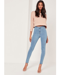Missguided Highwaisted Skinny Jeans Blue