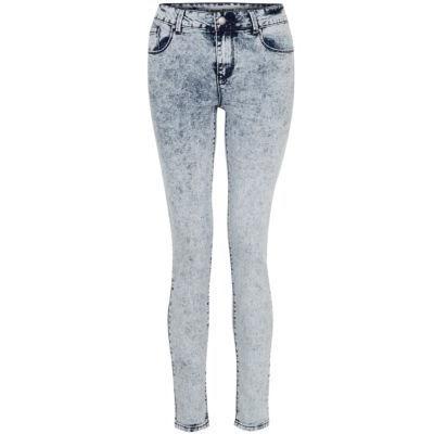 New Look 30in Light Blue Acid Wash Heavyweight Skinny Jeans, $27 | New ...