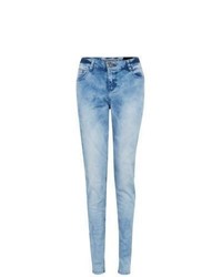New Look Tall Light Blue Mottled Denim Skinny Jeans