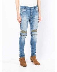 Amiri Paisley Patch Skinny Jeans