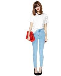 Nasty Gal Perfect Ten Skinny Jeans Light Wash