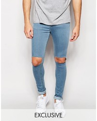 Reclaimed Vintage Super Skinny Jeans With Knee Cut Outs
