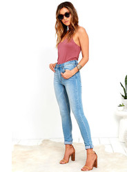 Cheap Monday Second Skin Light Wash High Waisted Skinny Jeans