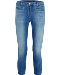 J Brand Skeyla Cropped Mid Rise Skinny Jeans Mid Denim