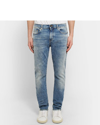 Saint Laurent Skinny Fit 15cm Hem Stretch Denim Jeans