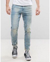 ASOS DESIGN Skinny Jeans In 125oz Bleach Wash Blue
