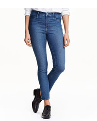 H&M Skinny Regular Ankle Jeans Denim Blue Ladies