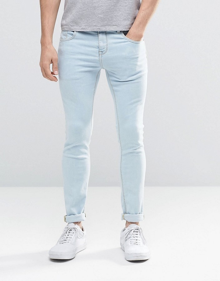 super skinny light blue jeans