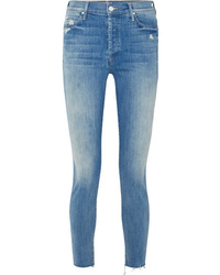 Mother The Stunner Distressed High Rise Skinny Jeans
