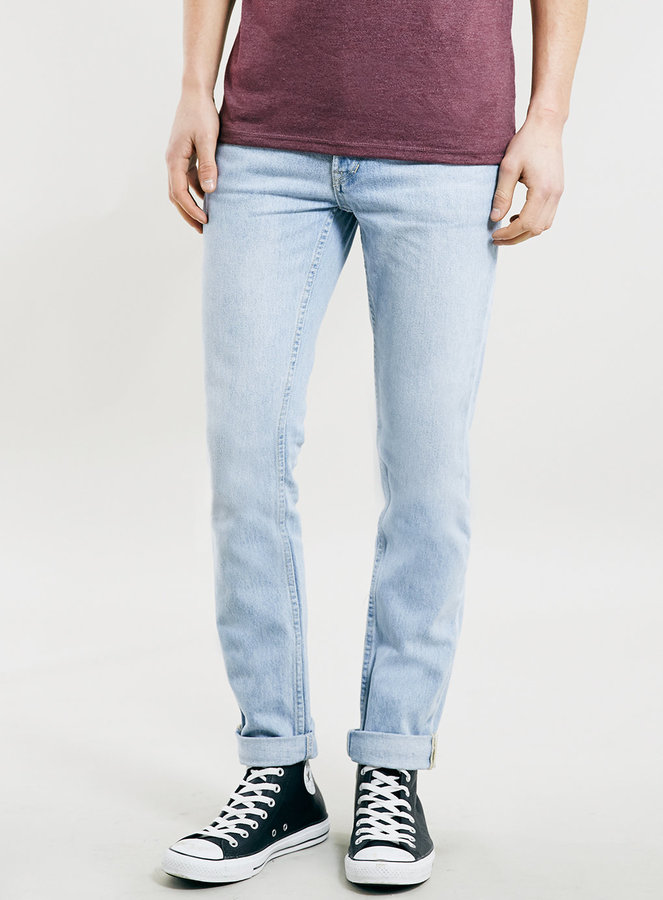 pak inleveren Fruitig Topman Light Wash Classic Skinny Fit Jeans, $70 | Topman | Lookastic