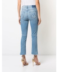 Mother Zip Detail Cropped Jeans