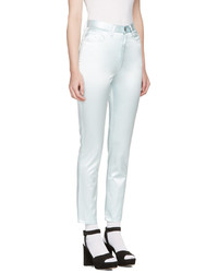 Marc Jacobs Blue Satin Skinny Trousers