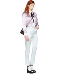 Marc Jacobs Blue Satin Skinny Trousers