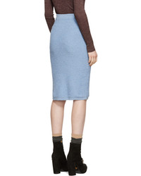 Prada Blue Alpaca Boucl Skirt