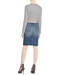 Current/Elliott Button Front Jean Skirt