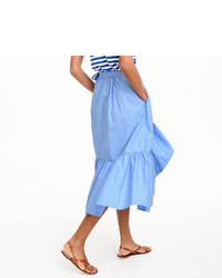 J.Crew Ruffle Wrap Skirt In Cotton Poplin