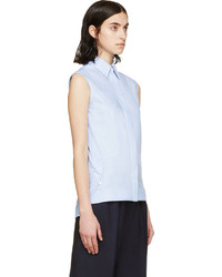 Paco Rabanne Blue Sleeveless Oxford Shirt