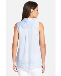 Nordstrom Collection Sleeveless Cotton Poplin Shirt