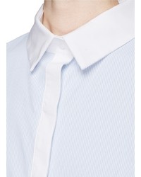 Nicholas Stripe Ruffle Back Sleeveless Cotton Shirt