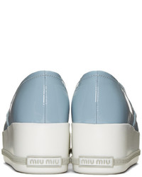 Miu Miu Blue Platform Slip On Sneakers