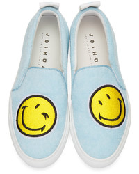 Joshua Sanders Blue Smile Slip On Sneakers
