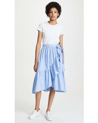 English Factory Wrap Skirt With Ruffle Hem