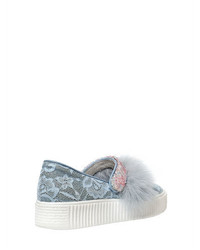 Sophia Webster 30mm Lace Feathers Sneakers