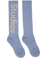Acne Studios Blue Logo Knee Socks