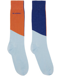 Marni Blue Orange Color Block Socks