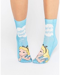 Asos Disney Alice I Would Rather Be In Wonderland Ankle Socks
