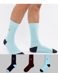 Lyle & Scott Eagle Logo Contrast Heel Socks 3 Pack