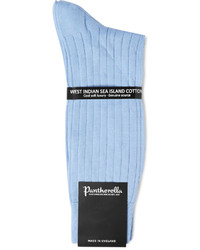 Pantherella Pembrey Ribbed Sea Island Cotton Blend Socks