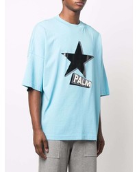 Palm Angels Star Logo Print Cotton T Shirt