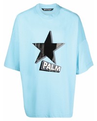 Palm Angels Star Logo Print Cotton T Shirt
