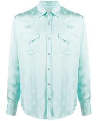 Laneus Star Print Button Up Shirt