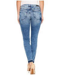 Mavi Jeans Adriana Mid Rise Super Skinny Ankle In Patchoff Star Blocking Jeans