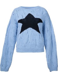 Light Blue Star Print Sweater