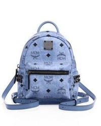 Light Blue Studded Canvas Backpack