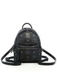 MCM Bebe Boo X Mini Studded Coated Canvas Backpack