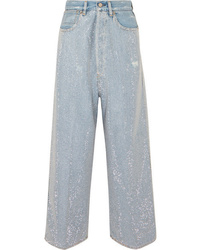 Golden Goose Deluxe Brand Breezy Cropped Studded High Rise Wide Leg Jeans