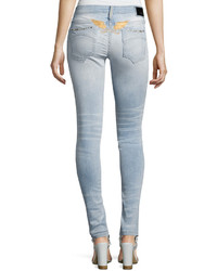 Robin's Jeans Marilyn Distressed Studded Denim Jeans Light Blue