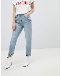 Pimkie Pearl Studded Mom Jeans