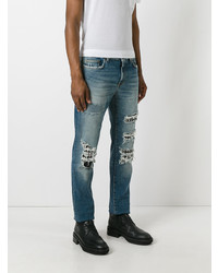 Saint Laurent Studded Distressed Jeans